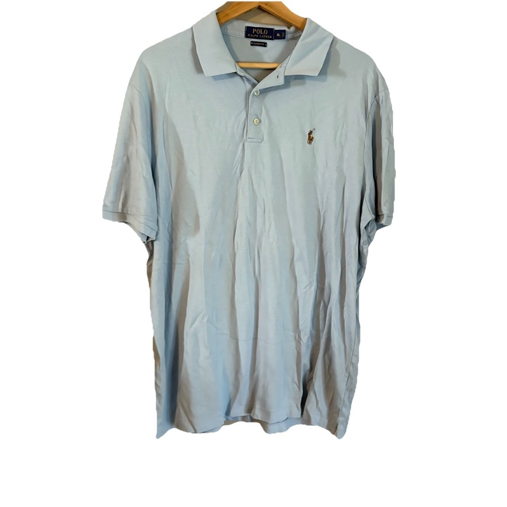 Polo Ralph Lauren Polo Shirt Mens XL Light Blue Excellent Classic Fit Short Slee